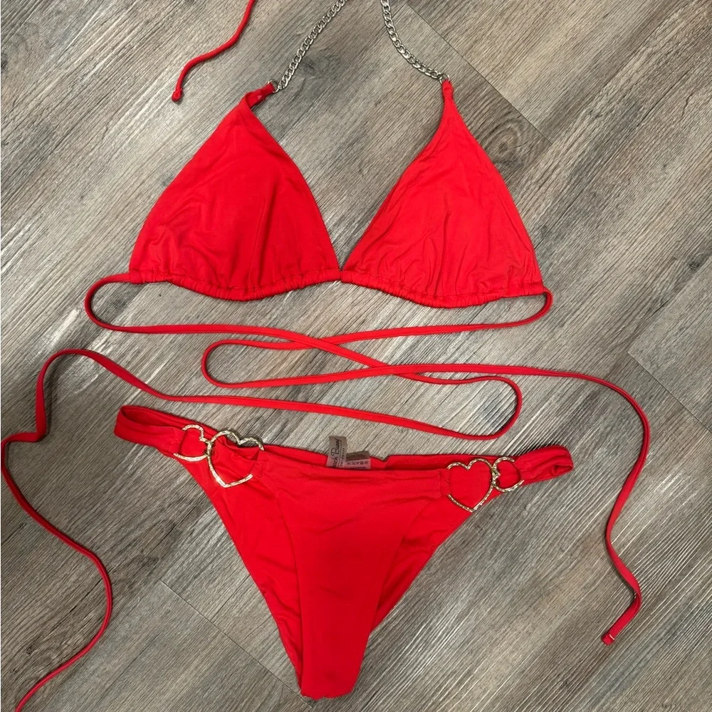 Beach Bunny Red Bikini with Heart Accents - Picture 10 of 10